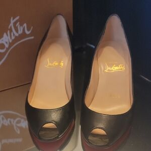 Christian Louboutin Black Peep Toe Heels